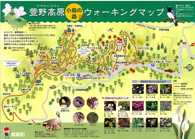 萱野高原ウォーキングマップ