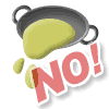 お鍋に入った油を捨てようとしているイラストに「NO!」の文字が書かれているイラスト