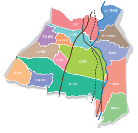 箕輪町の地図