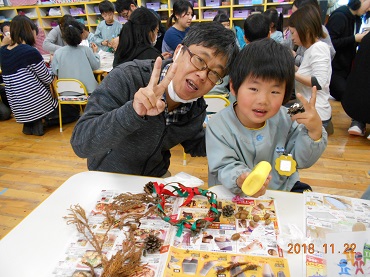 松島保育園：クリスマスのリース作り（4歳）