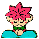 もみじちゃんがお辞儀をしているイラスト