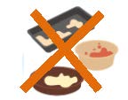 汚れた容器にバツ印がされているイラスト